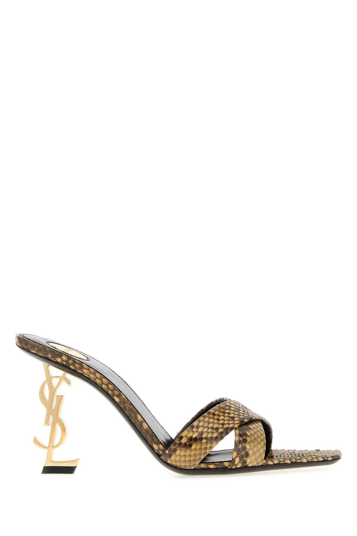 Saint Laurent Women Printed Leather Opyum 85 Mules SAINT LAURENT