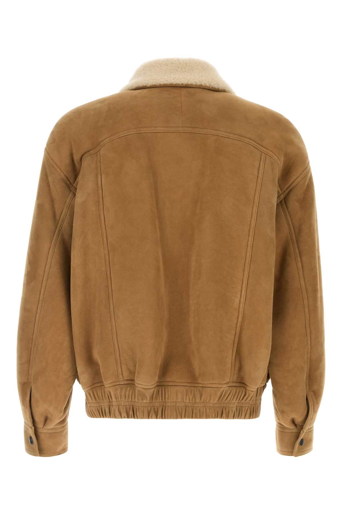 Saint Laurent Men Beige Shearling Jacket SAINT LAURENT