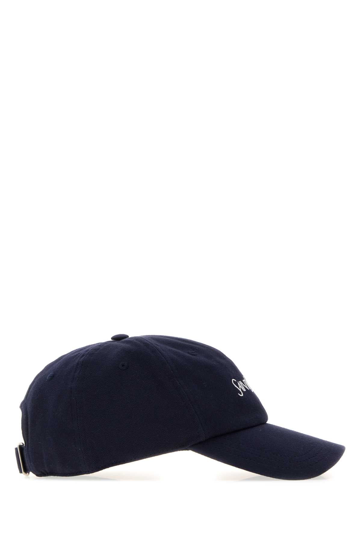 Saint Laurent Men Navy Blue Cotton Baseball Cap SAINT LAURENT