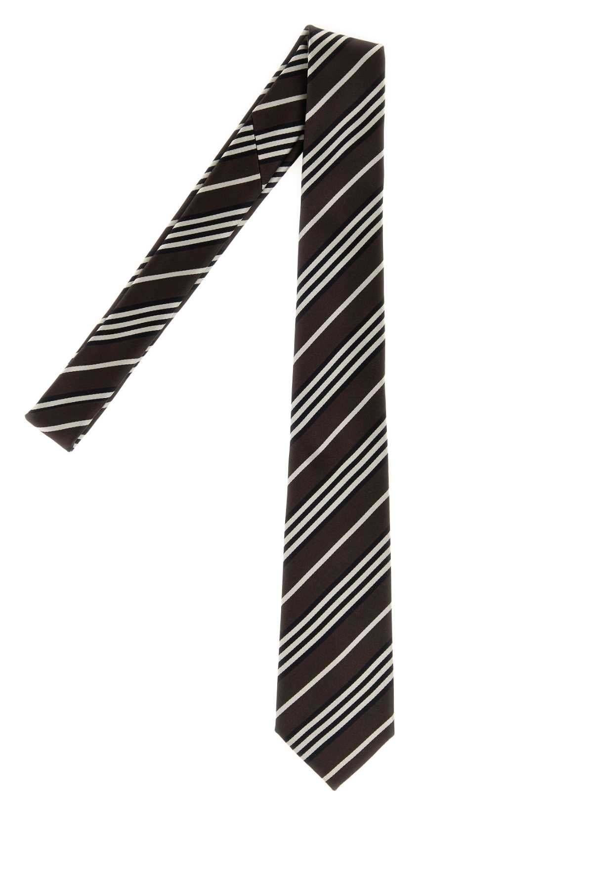 Saint Laurent Men Embroidered Silk Tie SAINT LAURENT
