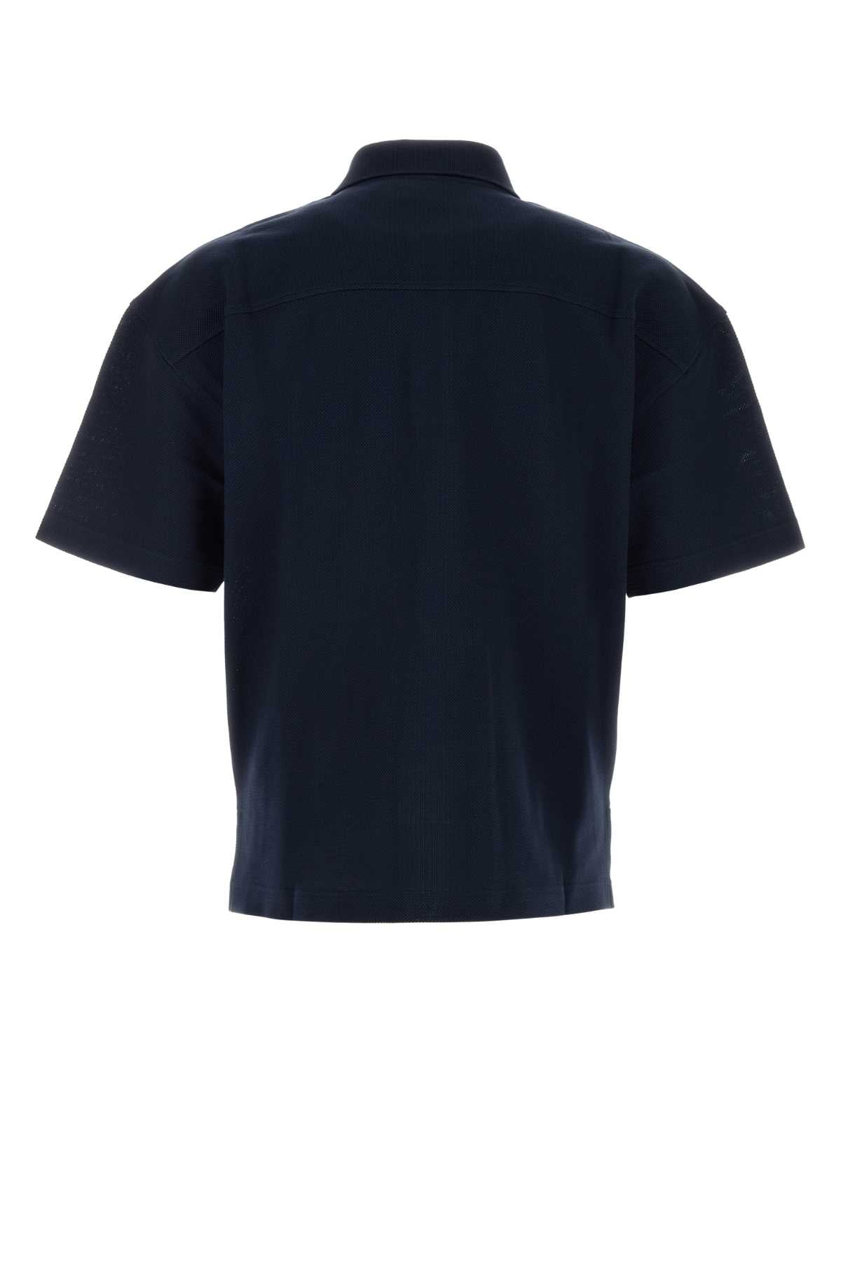 Saint Laurent Men Navy Blue Piquet Polo Shirt SAINT LAURENT