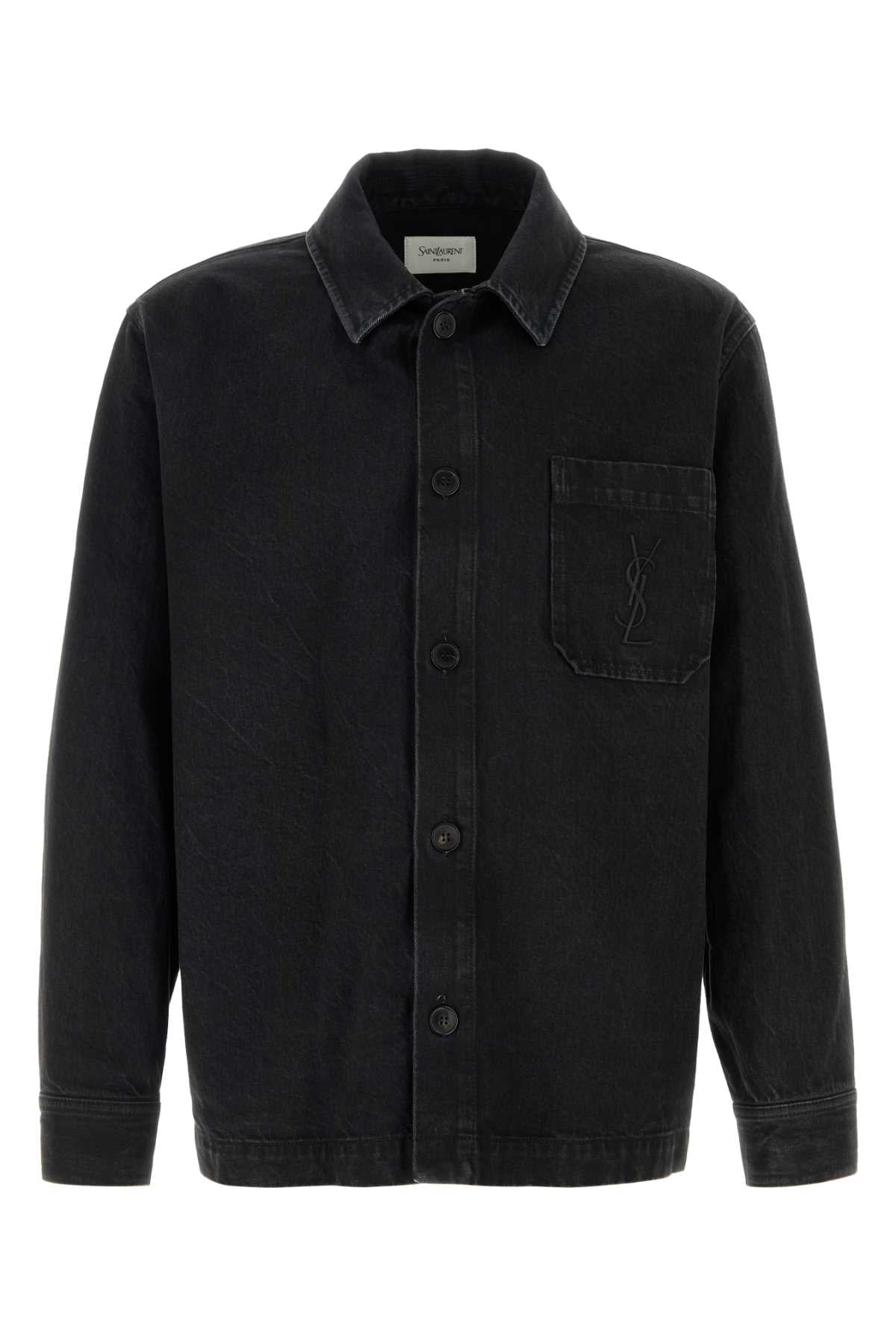 Saint Laurent Men Black Denim Overshirt SAINT LAURENT