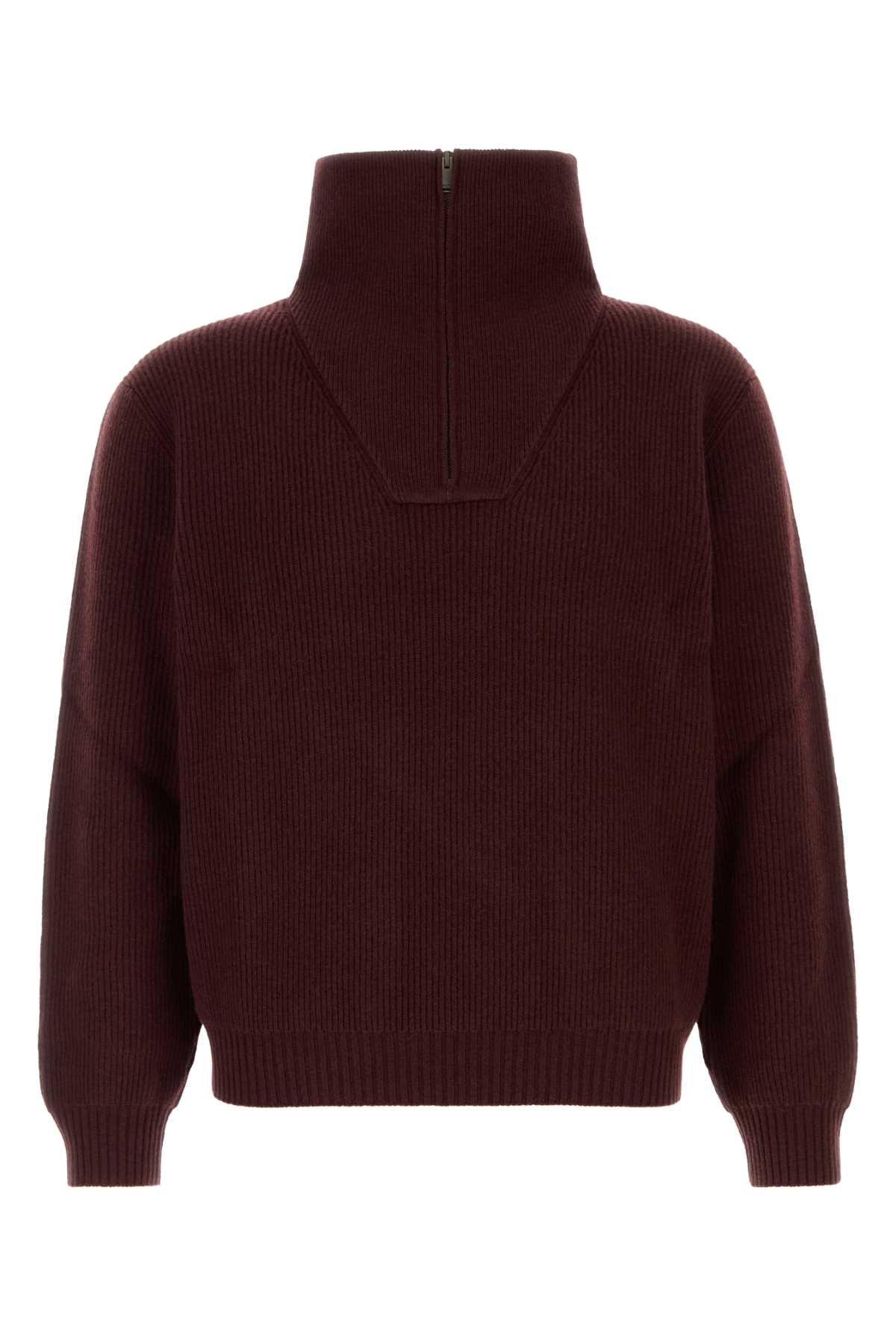 Saint Laurent Men Burgundy Wool Sweater SAINT LAURENT