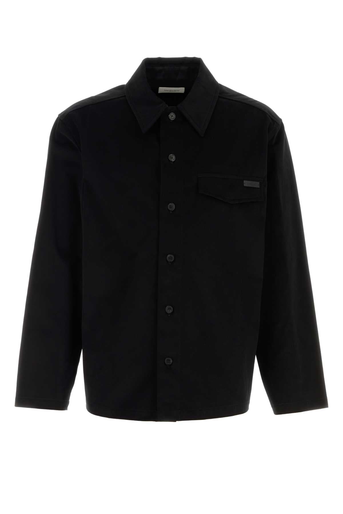 Saint Laurent Men Black Cotton Shirt SAINT LAURENT