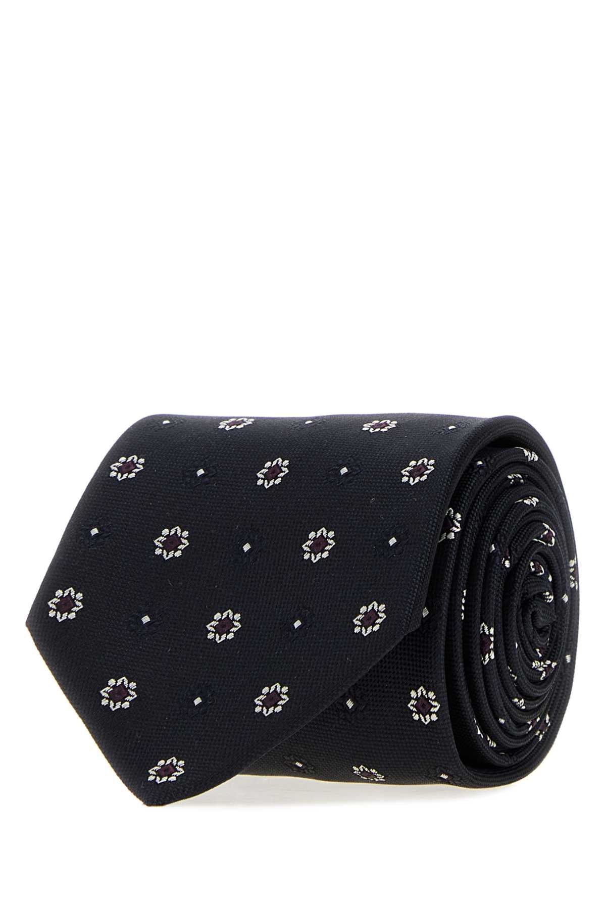 Saint Laurent Men Embroidered Jacquard Tie SAINT LAURENT