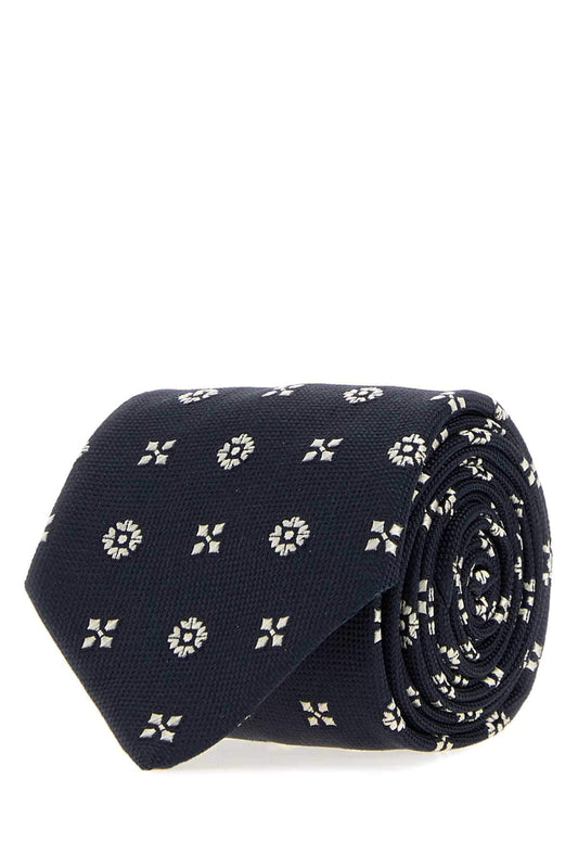 Saint Laurent Men Embroidered Jacquard Tie SAINT LAURENT