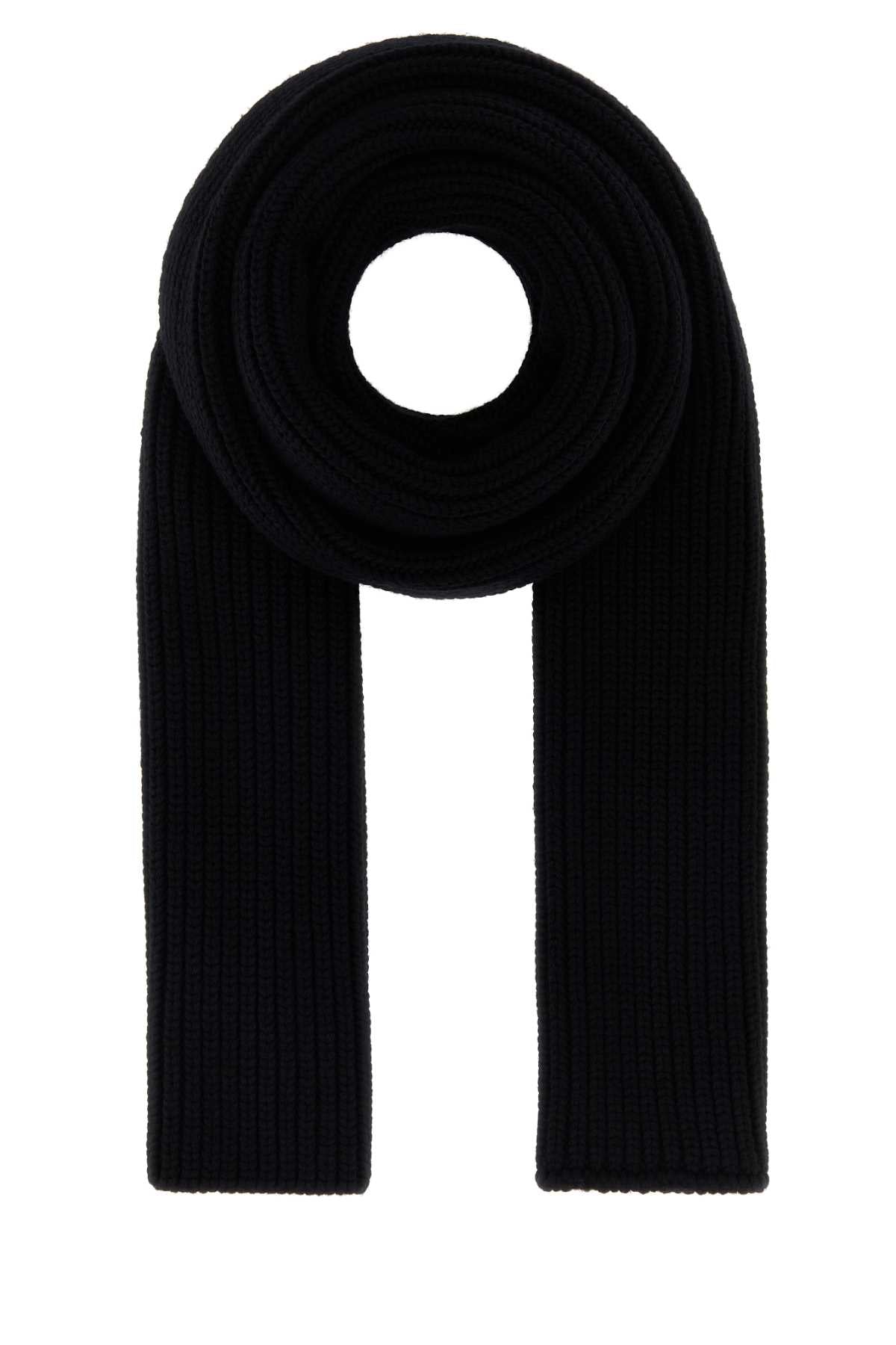 Saint Laurent Men Black Wool Scarf SAINT LAURENT