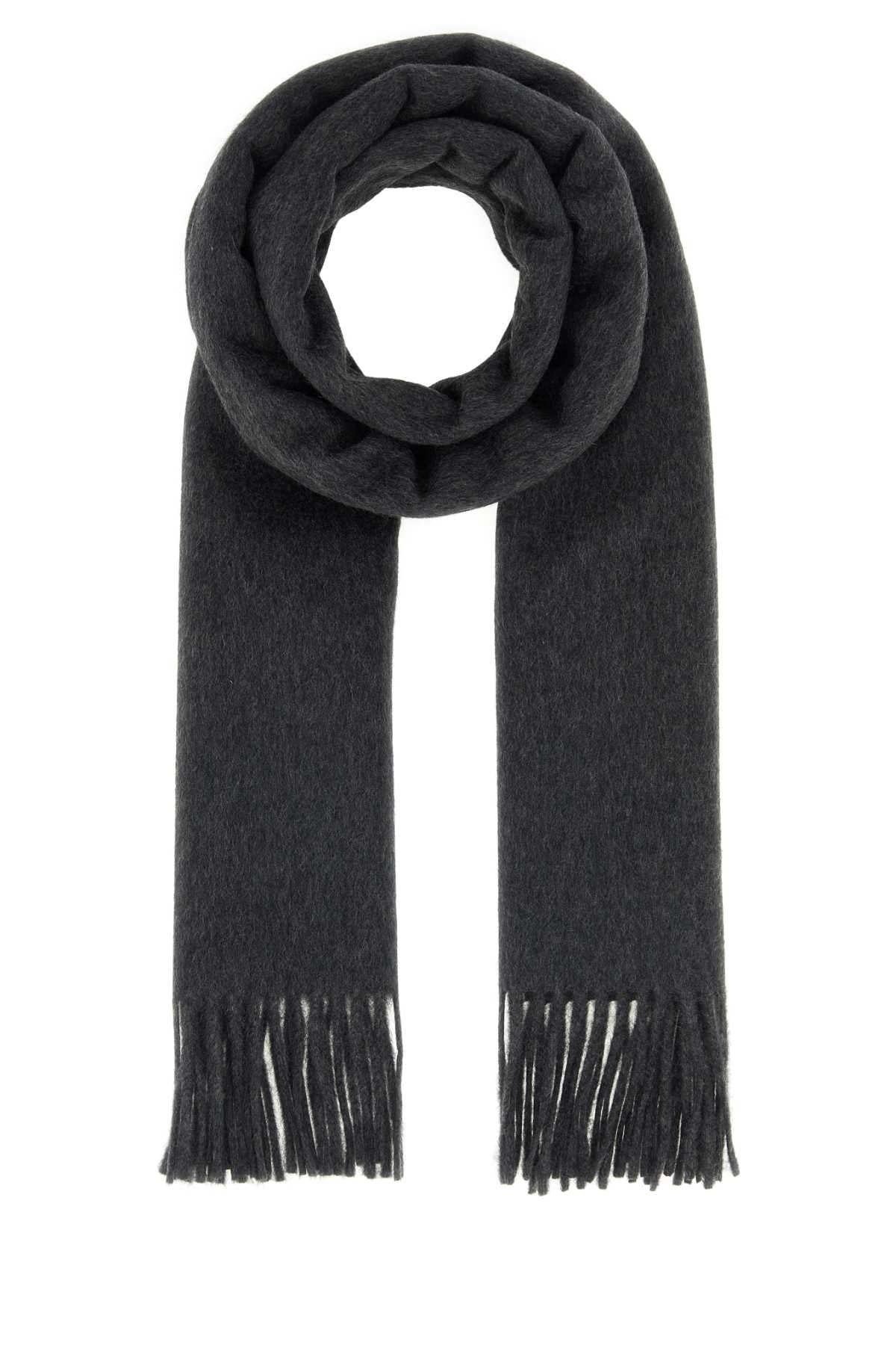 Saint Laurent Men Dark Grey Cashmere Scarf SAINT LAURENT