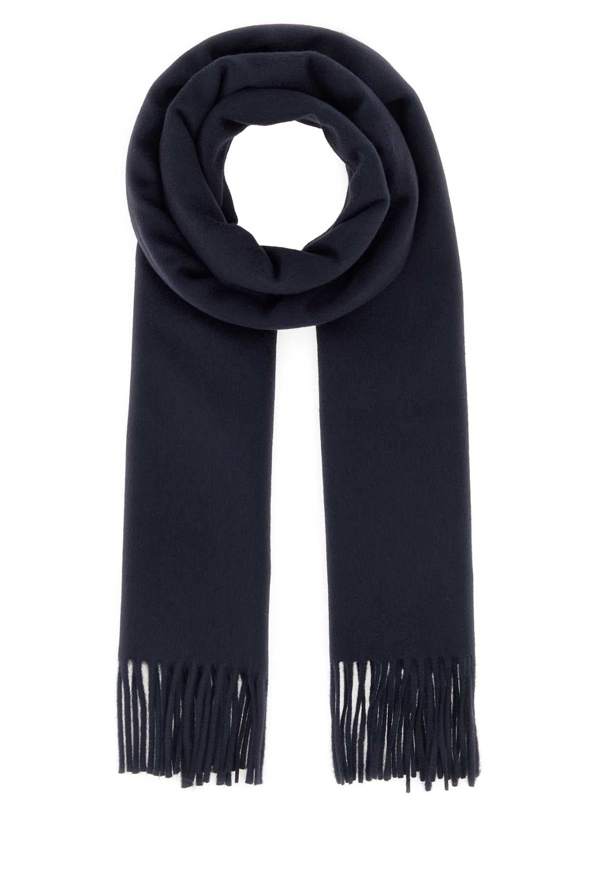 Saint Laurent Men Navy Blue Cashmere Scarf SAINT LAURENT