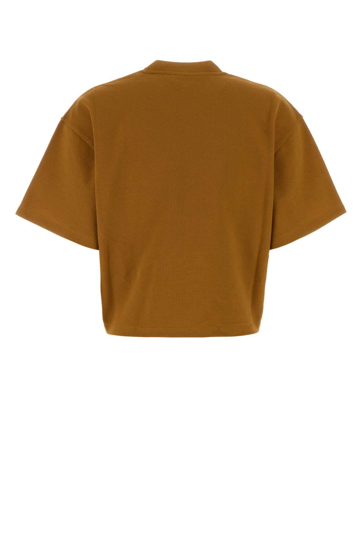 Saint Laurent Women Camel Piquet T-Shirt SAINT LAURENT