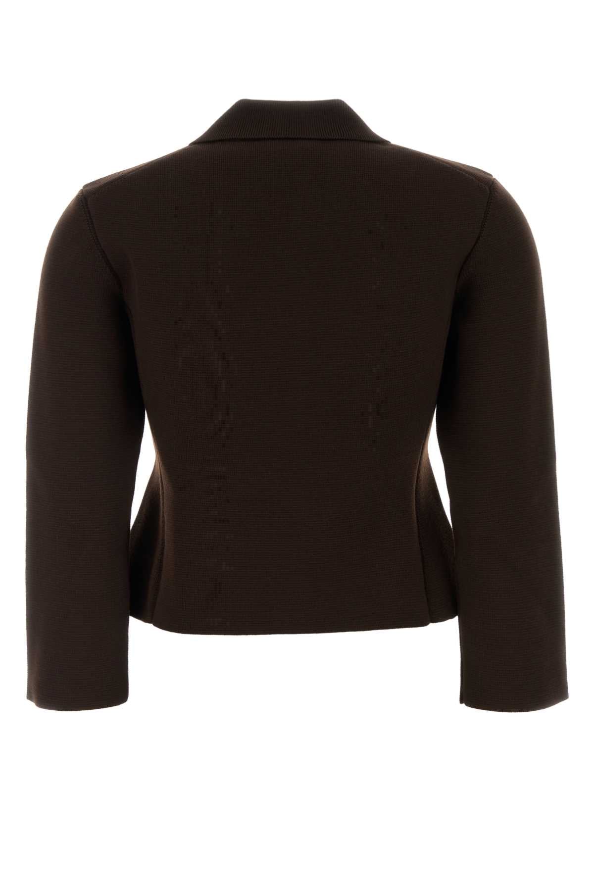 Saint Laurent Women Brown Wool Cardigan SAINT LAURENT