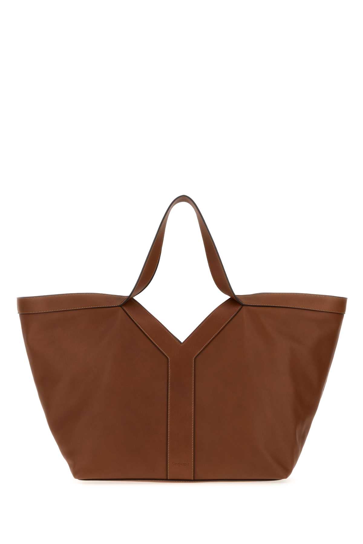 Saint Laurent Women Brown Leather Y Shopping Bag SAINT LAURENT