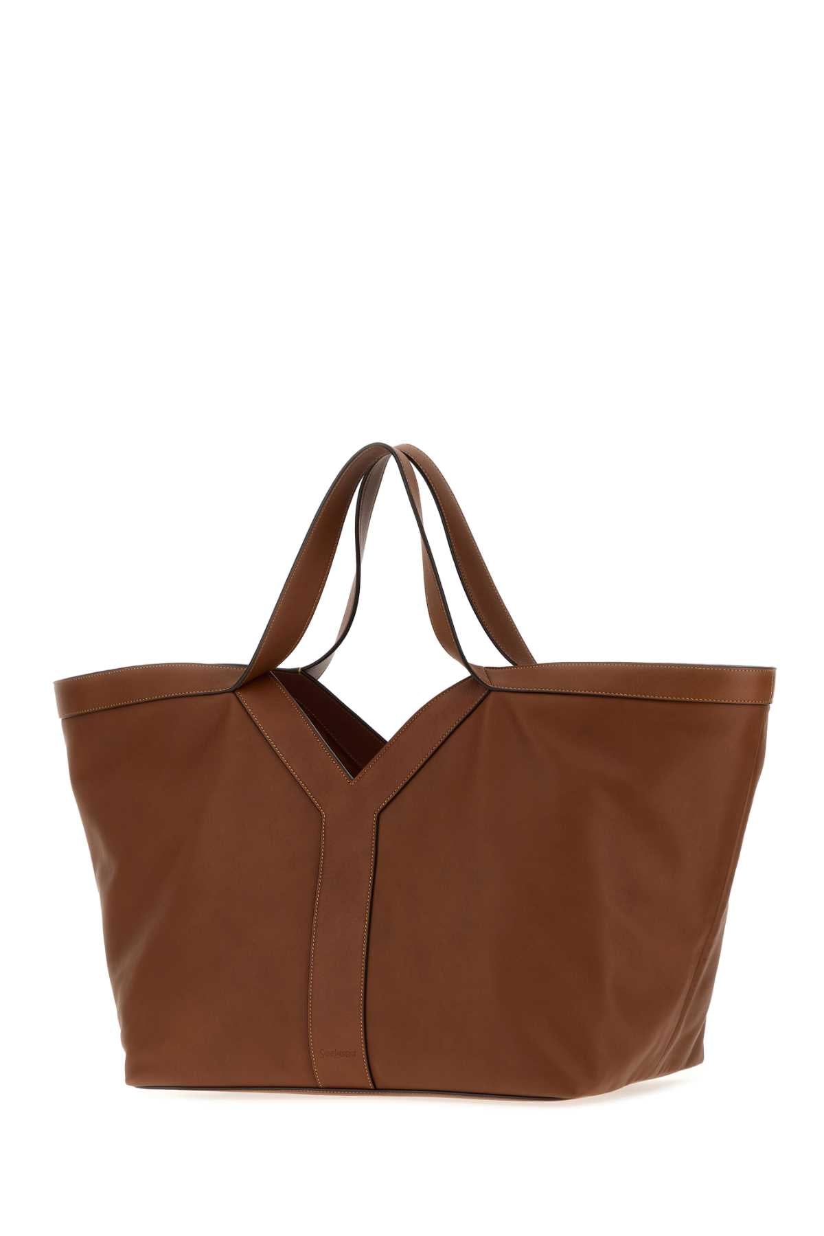 Saint Laurent Women Brown Leather Y Shopping Bag SAINT LAURENT