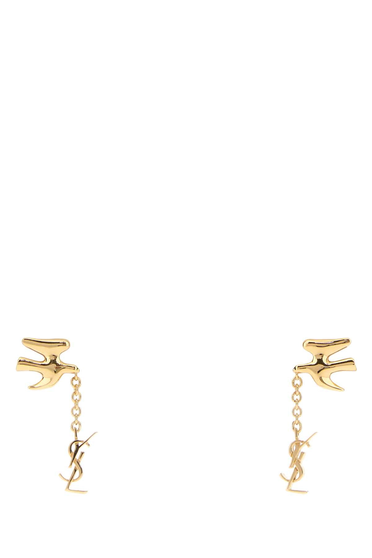 Saint Laurent Women Gold Metal Colomba Earrings SAINT LAURENT