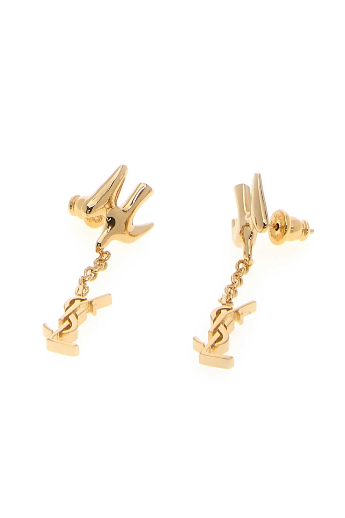 Saint Laurent Women Gold Metal Colomba Earrings SAINT LAURENT