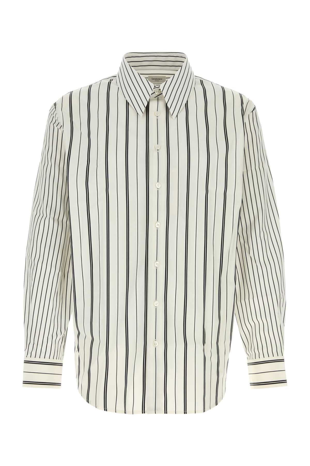 Saint Laurent Men Embroidered Poplin Shirt SAINT LAURENT