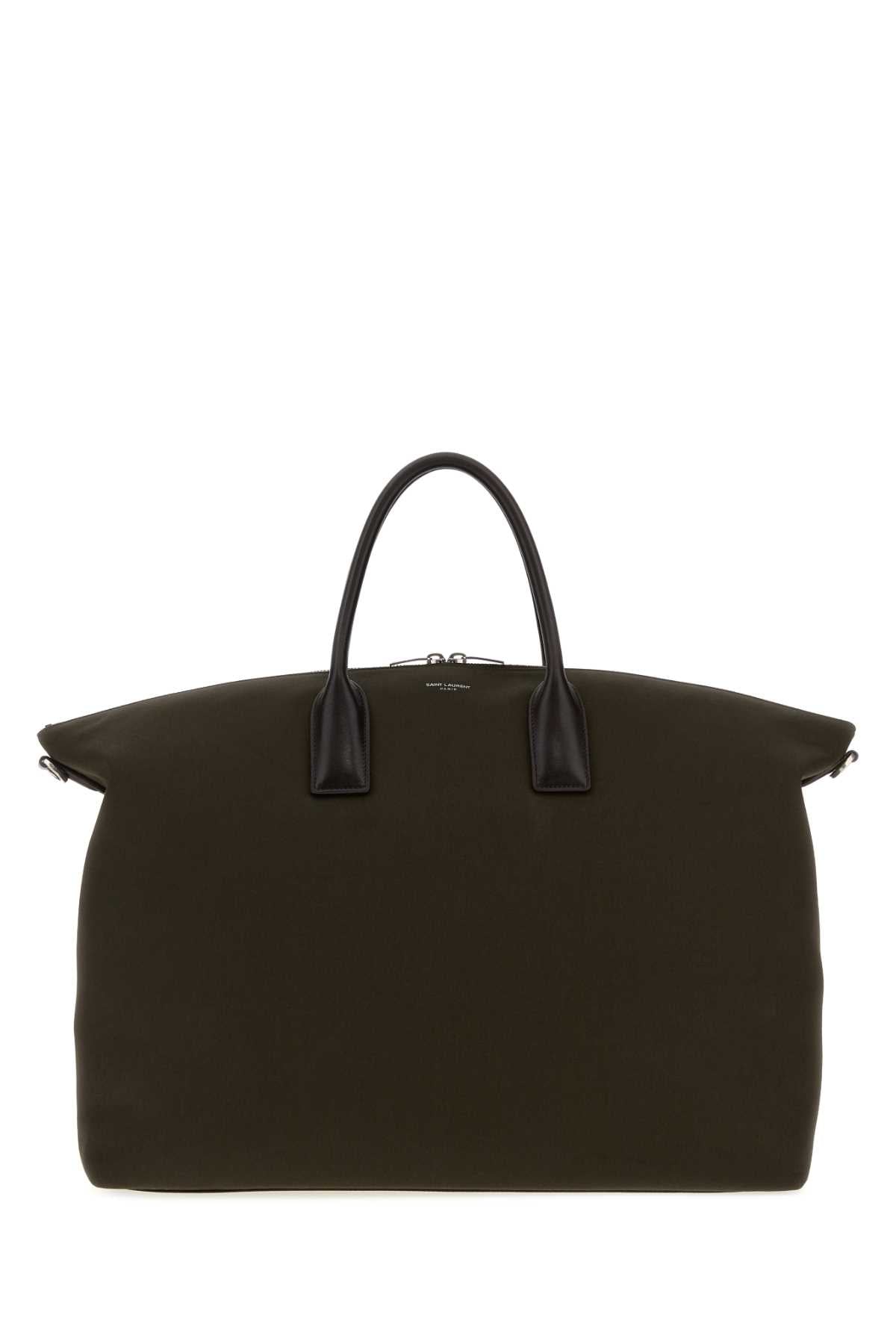 Saint Laurent Men Khaki Canvas Travel Bag SAINT LAURENT