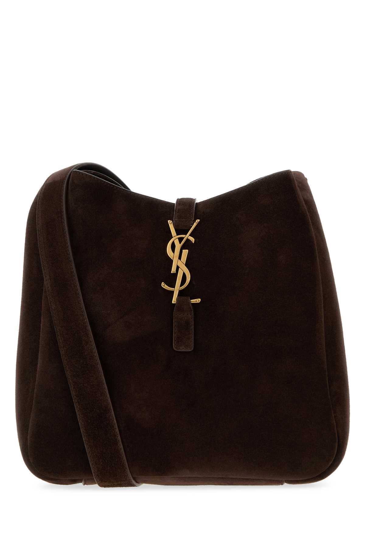 Saint Laurent Women Dark Brown Suede Le 5 Ã€ 7 Crossbody Bag SAINT LAURENT