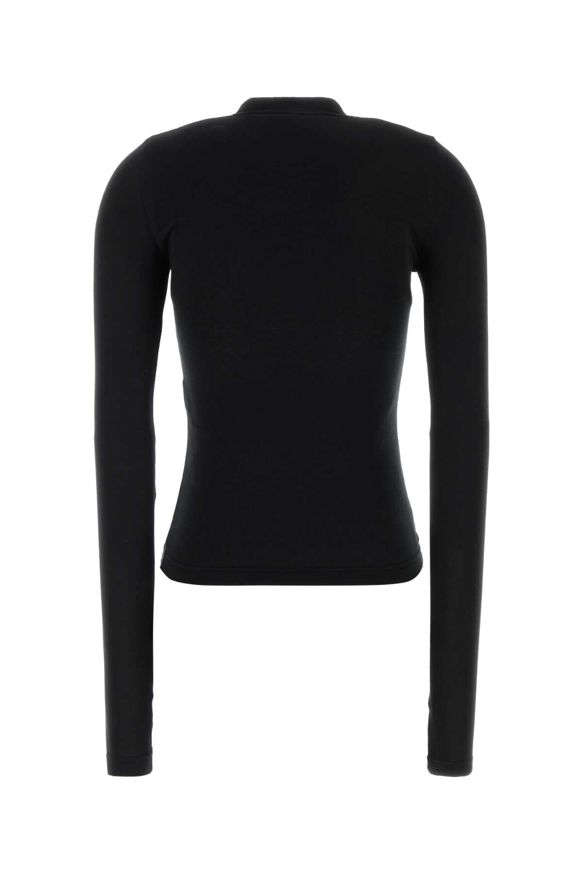 Balenciaga Women Black Stretch Cotton Blend T-Shirt BALENCIAGA