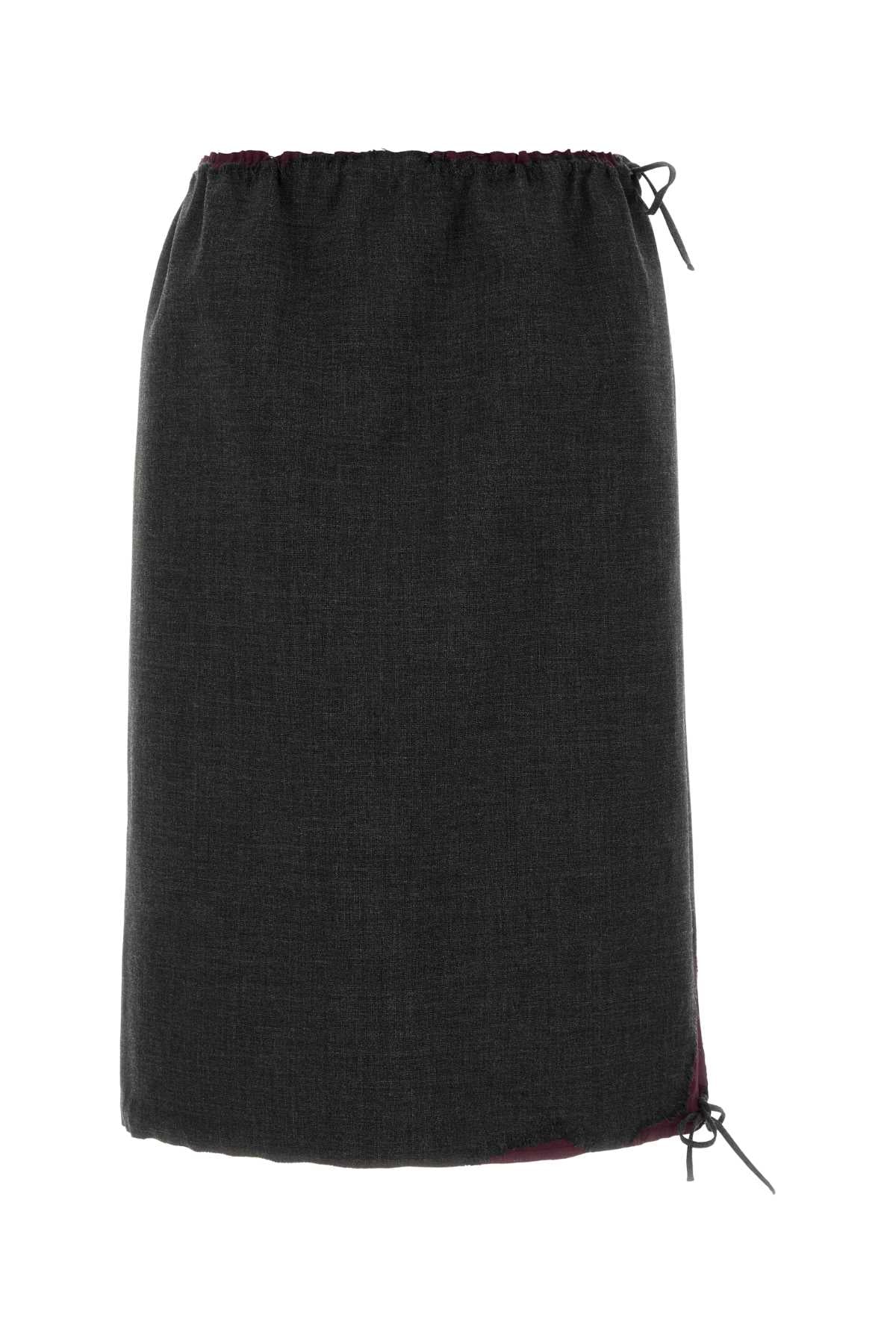Prada Women Charcoal Wool Skirt PRADA