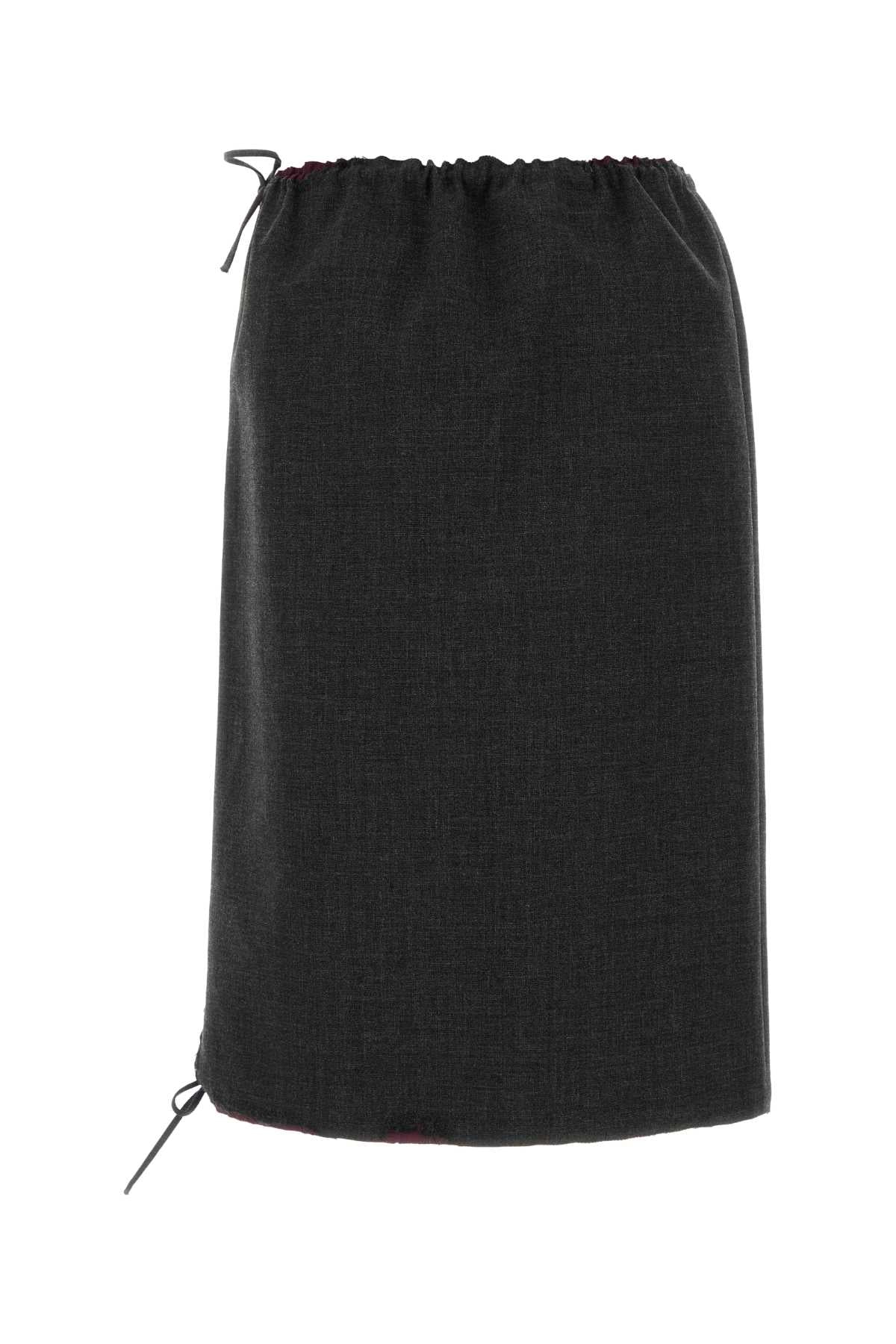 Prada Women Charcoal Wool Skirt PRADA
