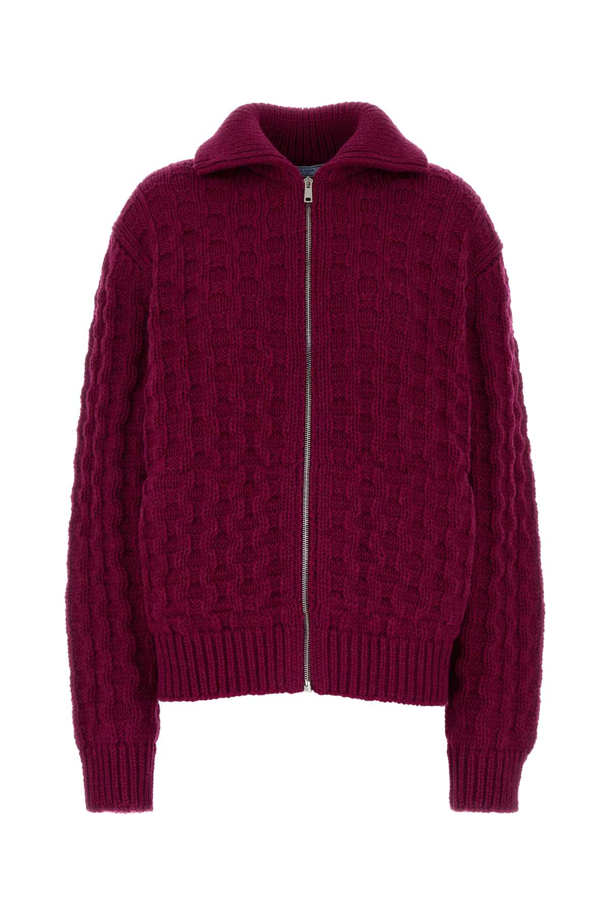 Prada Women Fuchsia Wool Cardigan PRADA