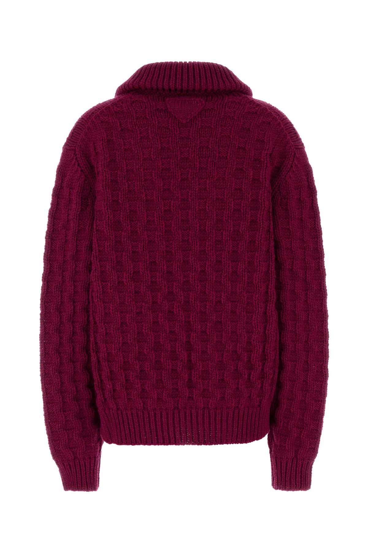 Prada Women Fuchsia Wool Cardigan PRADA