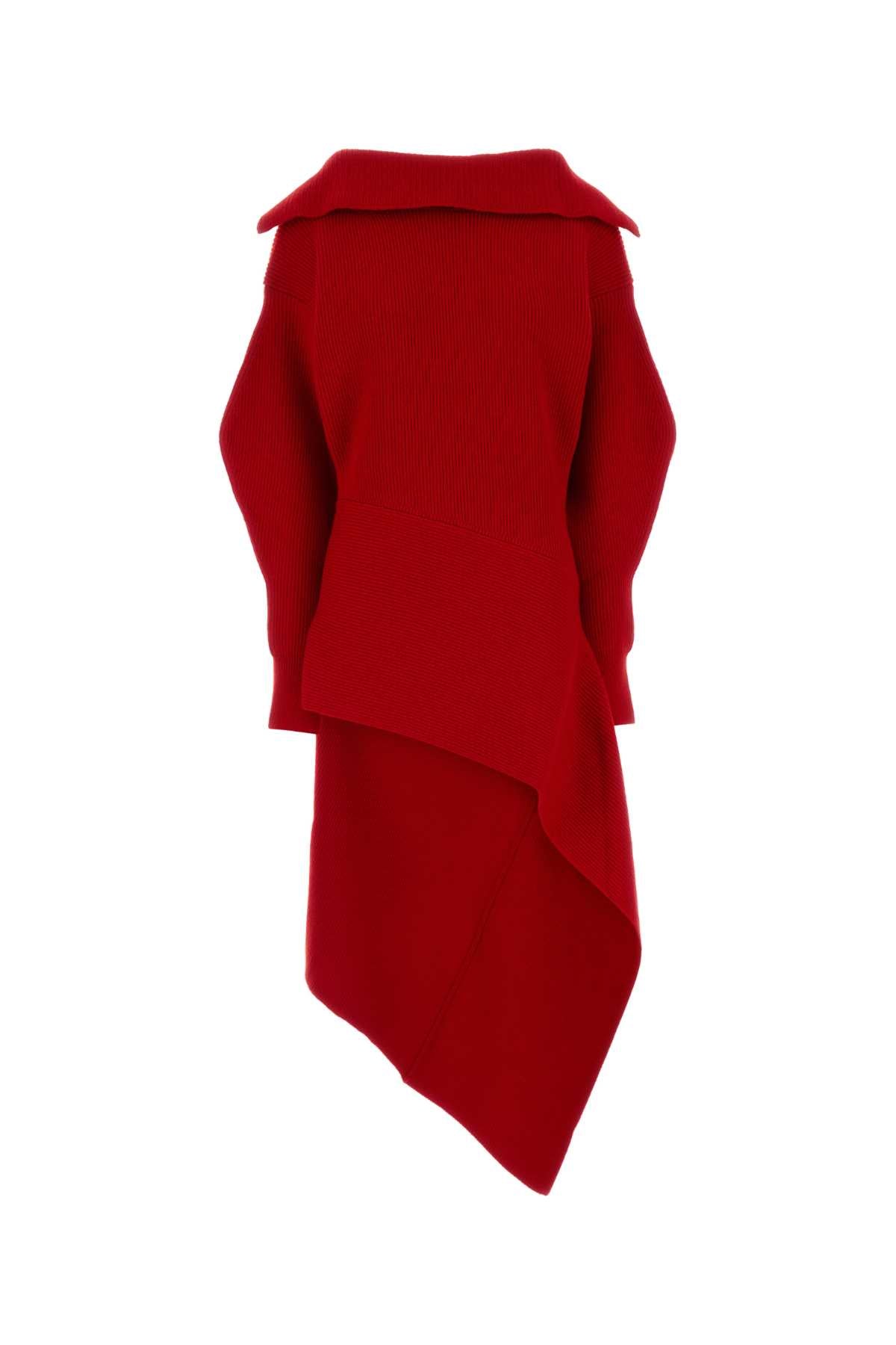 Givenchy Women Red Stretch Wool Blend Sweater Dress GIVENCHY