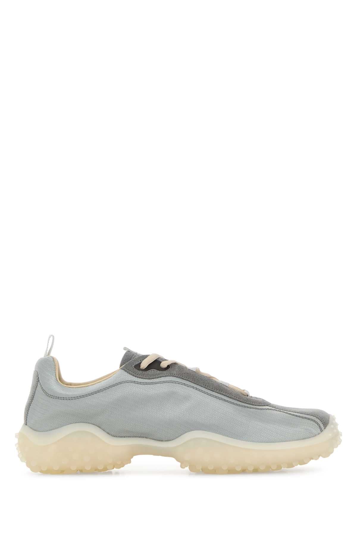 Miu Miu Women Grey Tech Fabric And Suede Bubble Sneakers MIU MIU