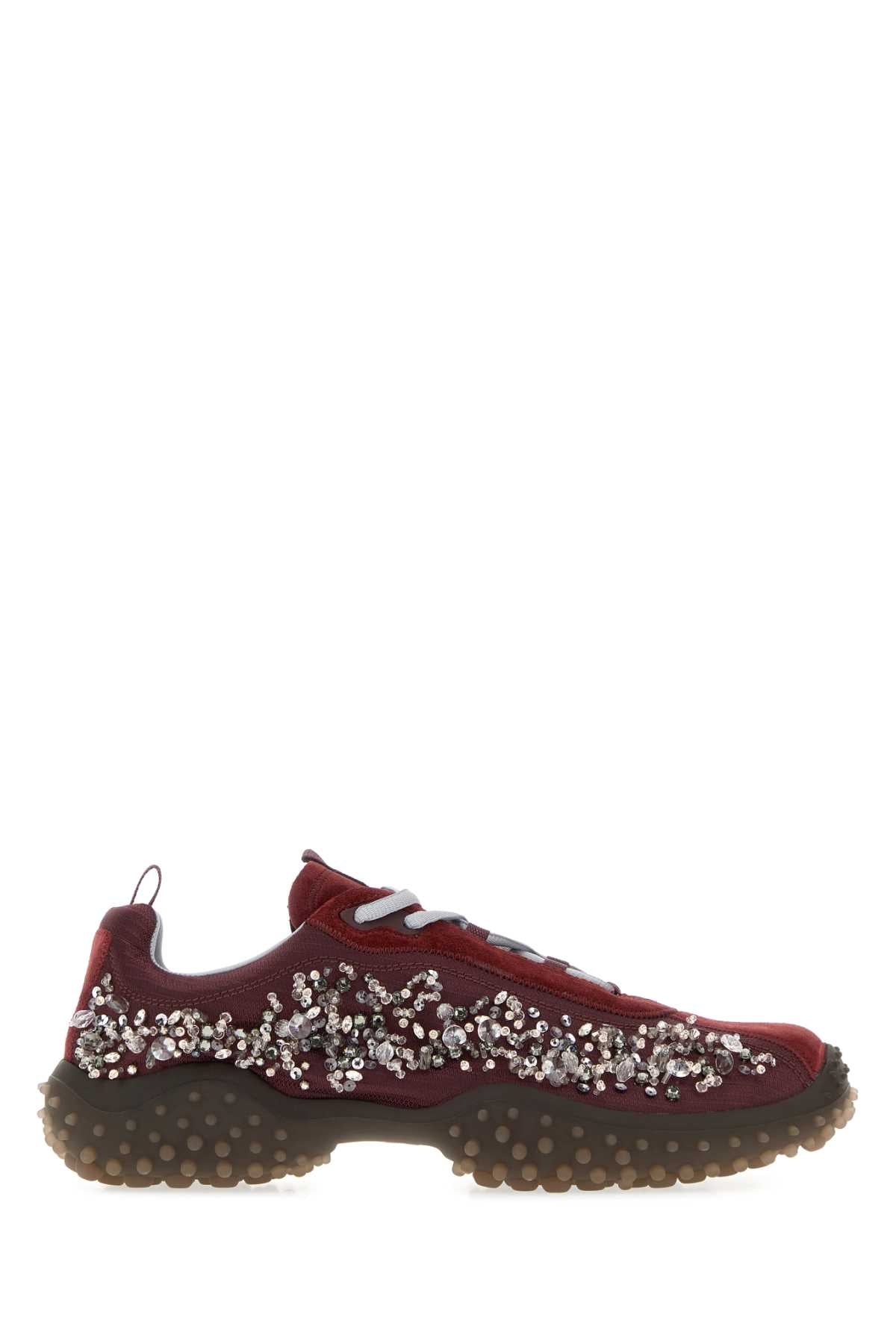 Miu Miu Women Bordeaux Suede And Tech Fabric Bubble Sneakers MIU MIU