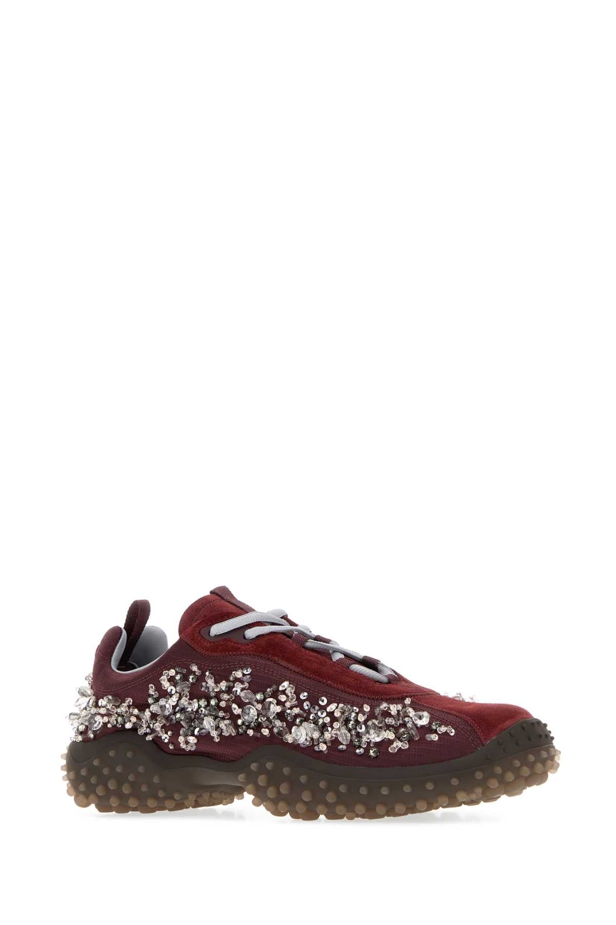 Miu Miu Women Bordeaux Suede And Tech Fabric Bubble Sneakers MIU MIU