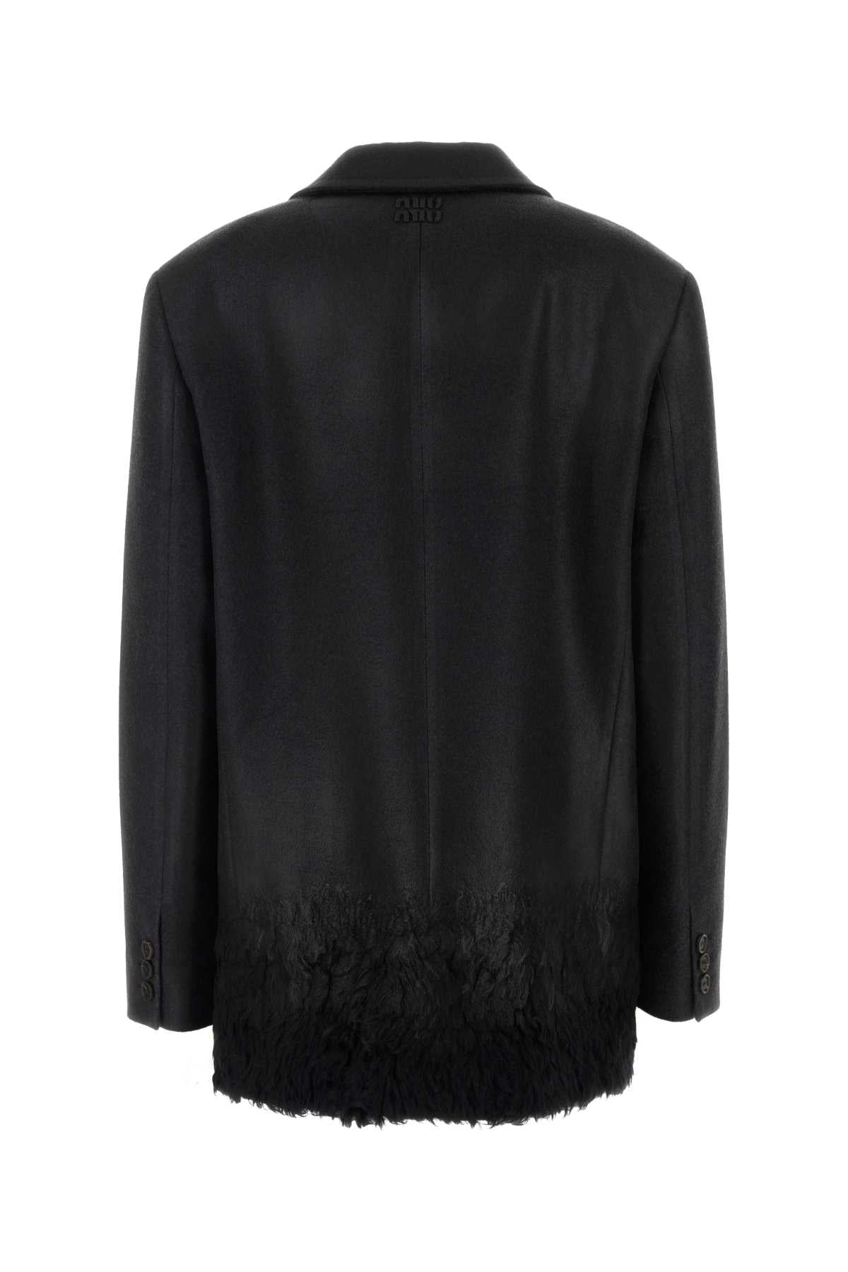 Miu Miu Women Charcoal Wool Blend Blazer MIU MIU