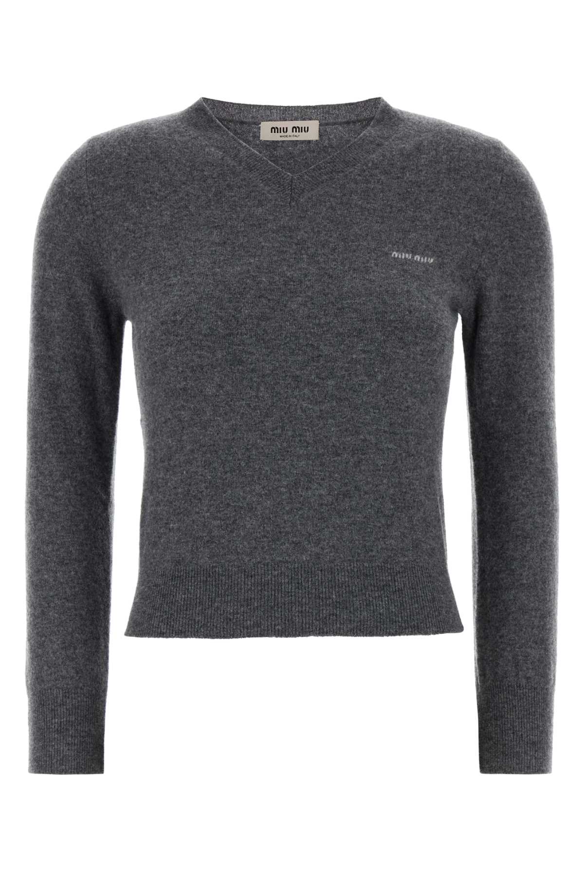 Miu Miu Women Dark Grey Wool Sweater MIU MIU