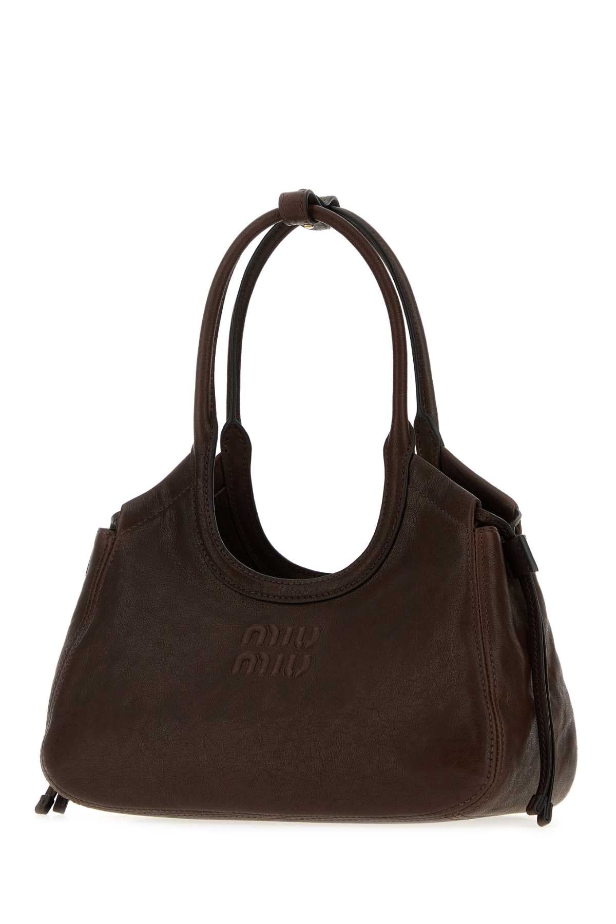 Miu Miu Women Dark Brown Nappa Leather Ivy Handbag MIU MIU