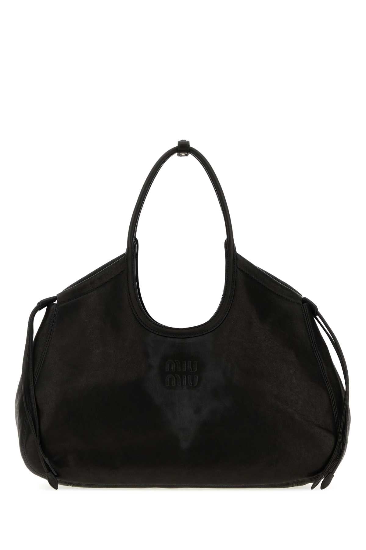 Miu Miu Women Black Nappa Leather Ivy Shopping Bag MIU MIU