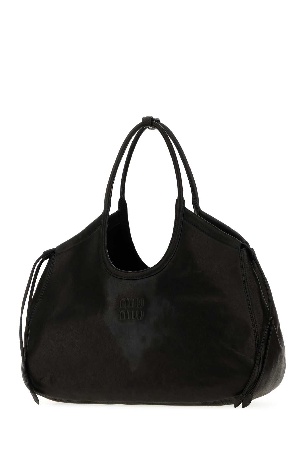 Miu Miu Women Black Nappa Leather Ivy Shopping Bag MIU MIU