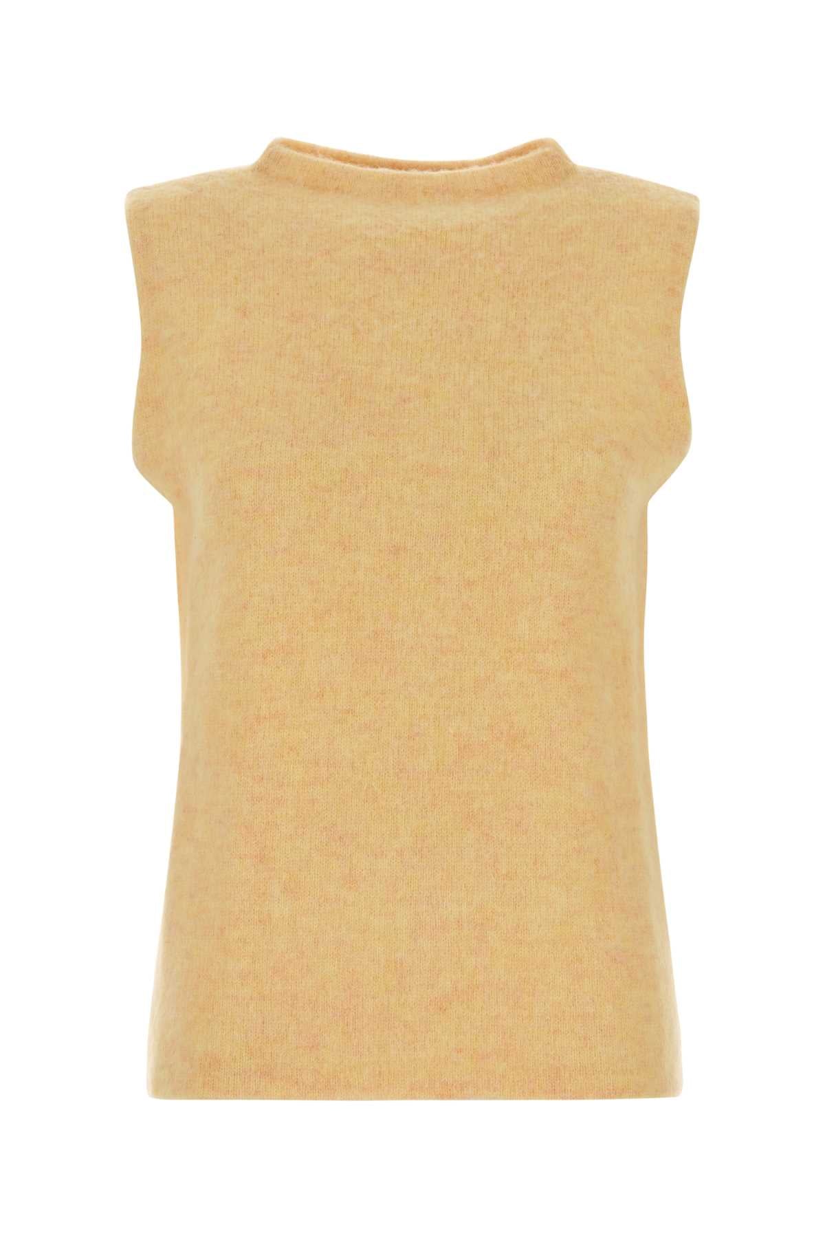 Miu Miu Women Melange Yellow Wool Vest MIU MIU