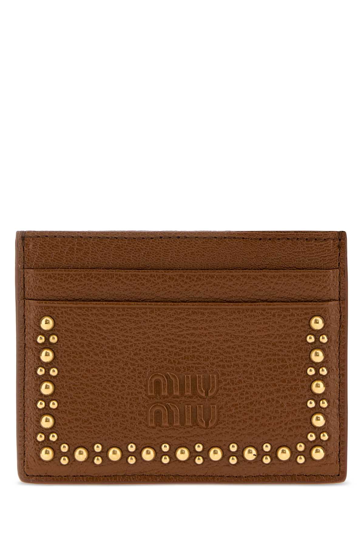 Miu Miu Women Brown Leather Card Holder MIU MIU