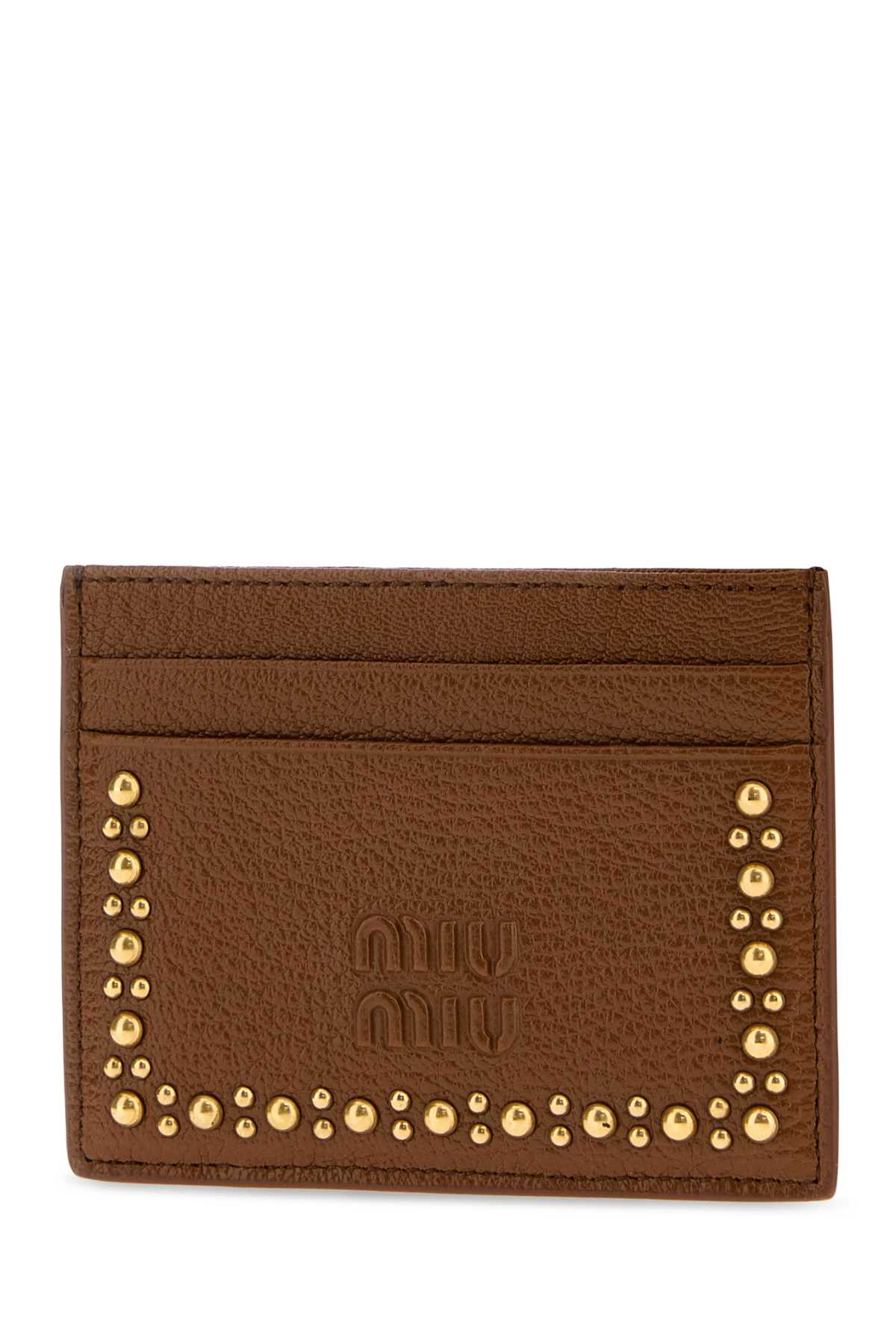 Miu Miu Women Brown Leather Card Holder MIU MIU