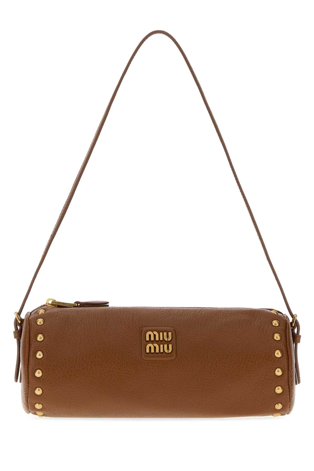 Miu Miu Women Brown Leather Handbag MIU MIU