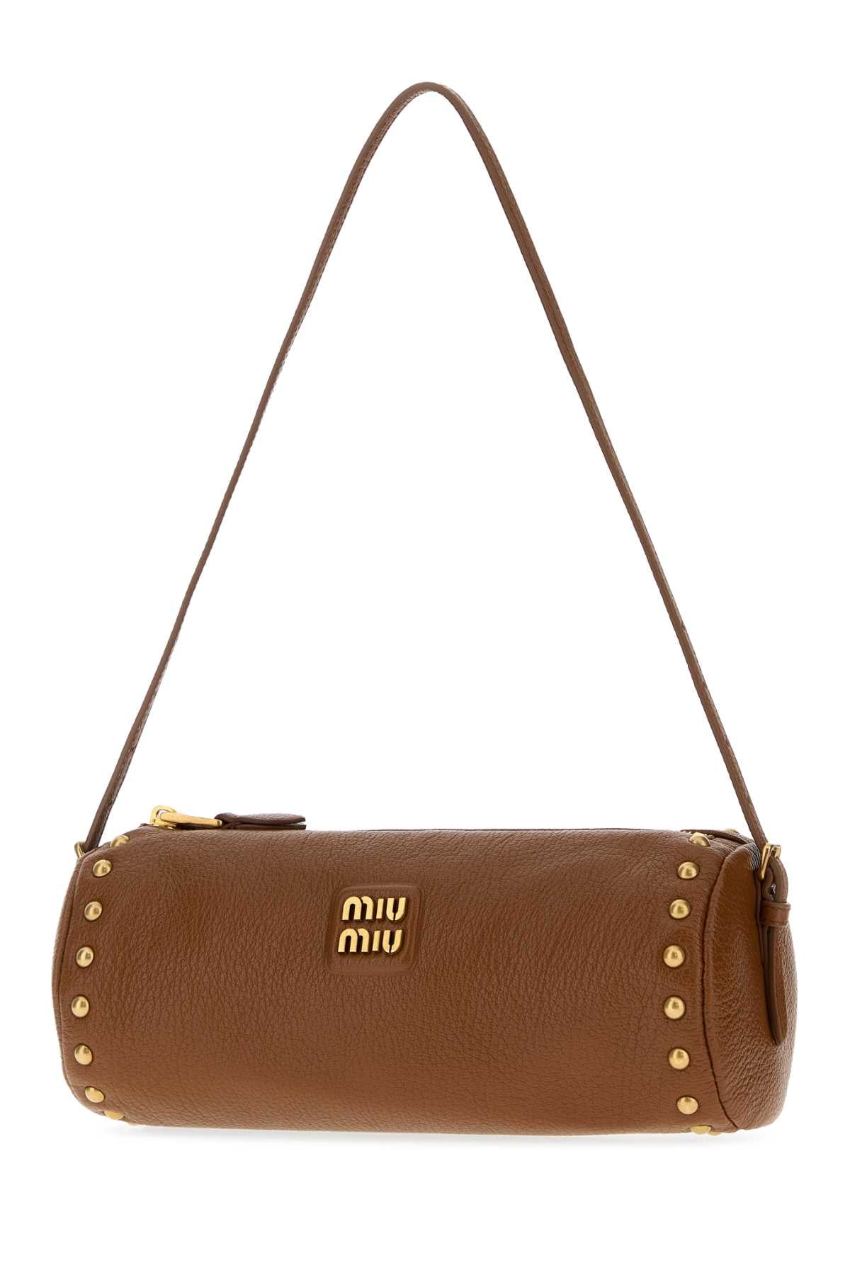 Miu Miu Women Brown Leather Handbag MIU MIU