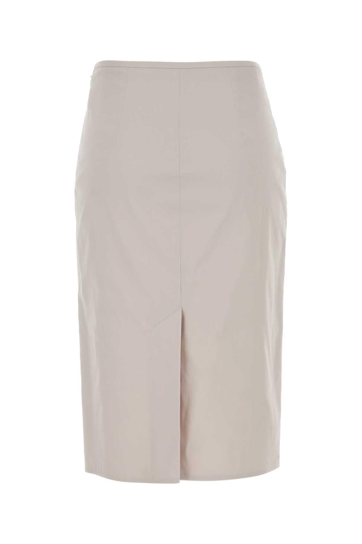 Miu Miu Women Chalk Stretch Poplin Skirt MIU MIU