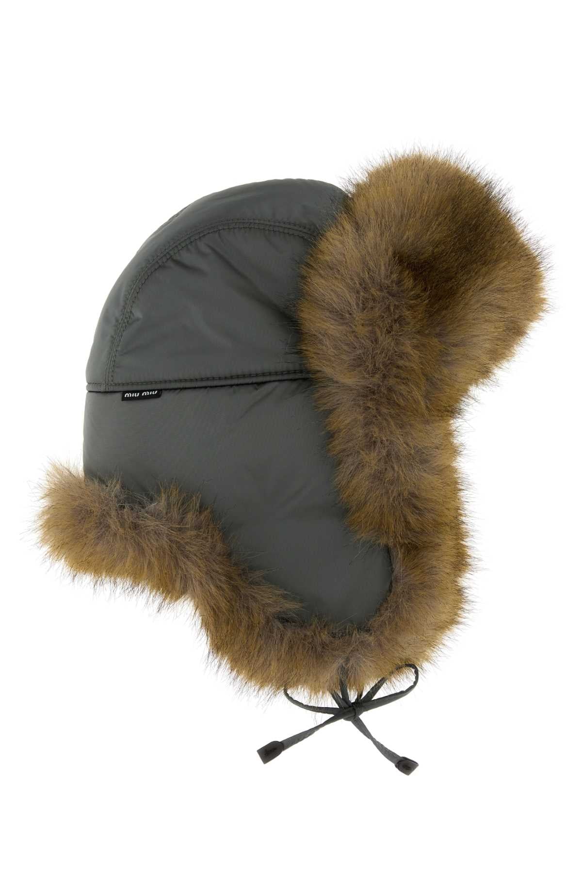 Miu Miu Women Dark Grey Nylon Hat MIU MIU