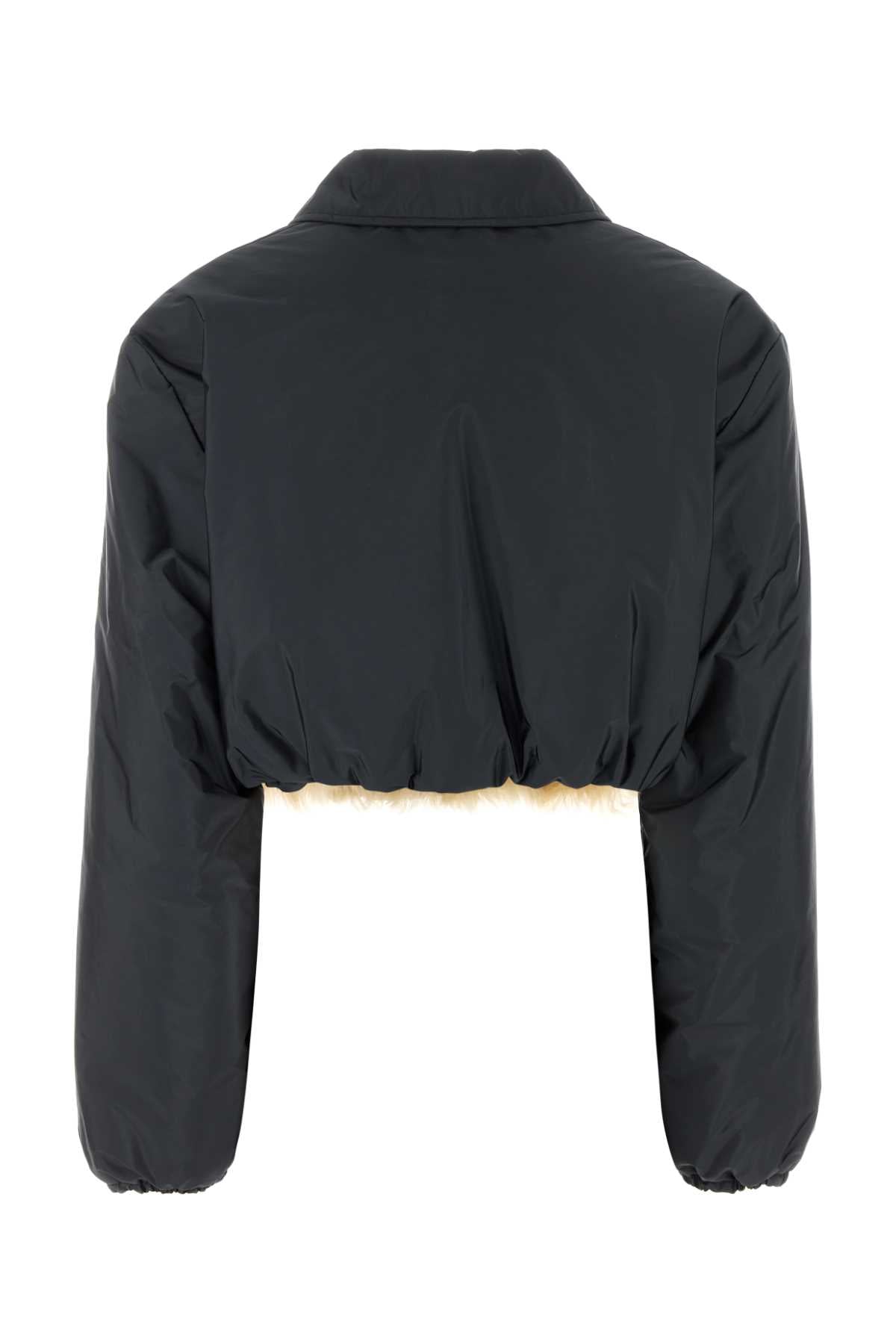Miu Miu Women Graphite Nylon Jacket MIU MIU