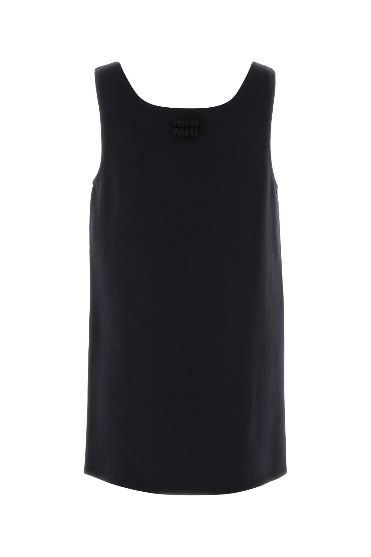 Miu Miu Women Midnight Blue Flannel Mini Dress MIU MIU
