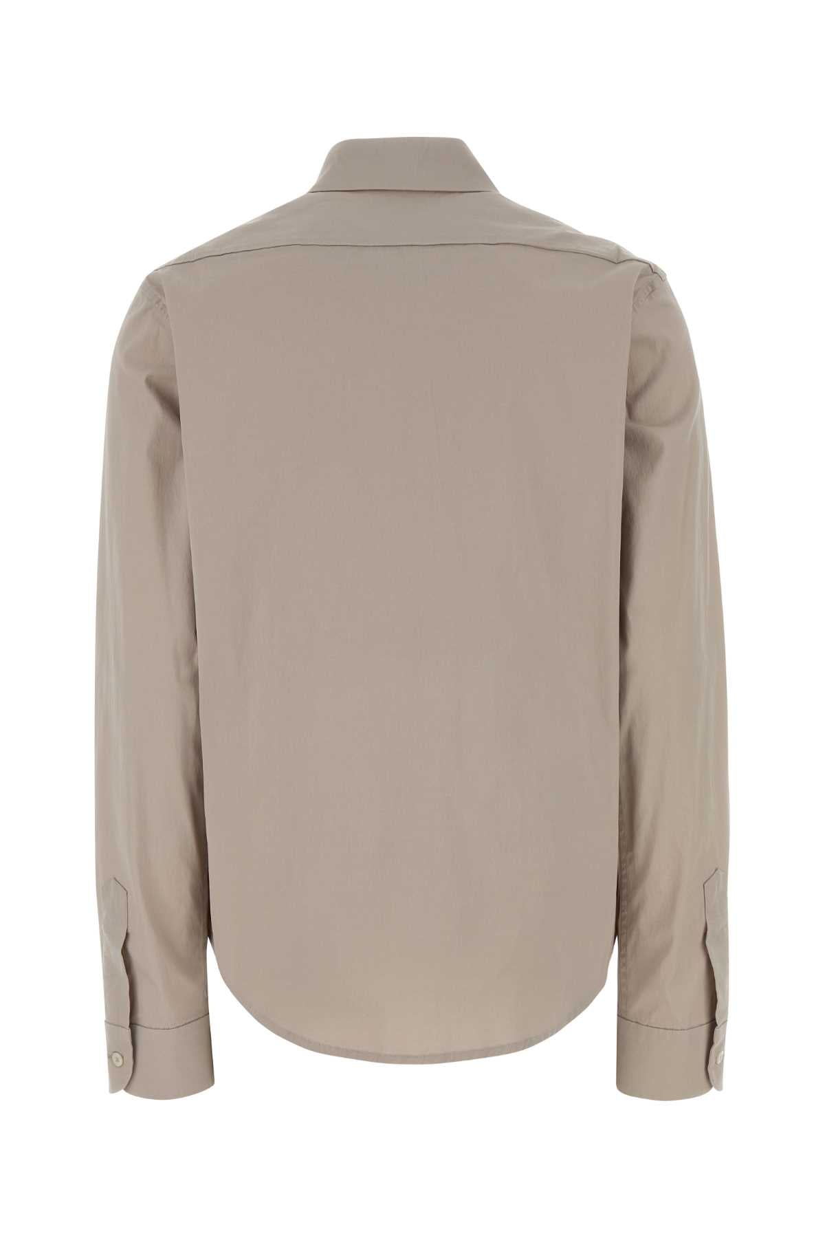 Miu Miu Women Dove Grey Stretch Poplin Shirt MIU MIU