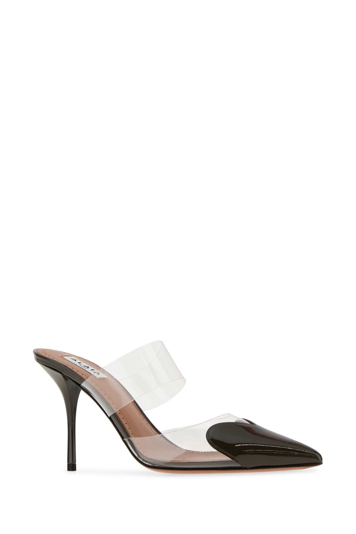 Alaia Women Two-Tone Pvc And Leather Mules ALAIA