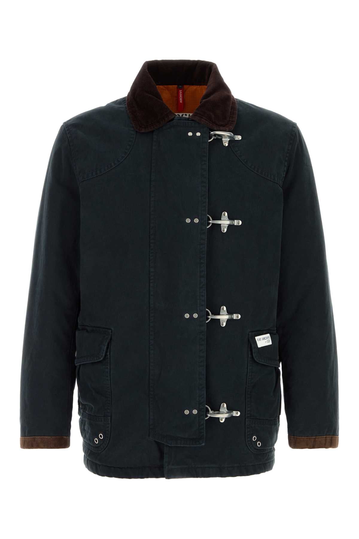 Fay Men Navy Blue Cotton Padded Jacket FAY