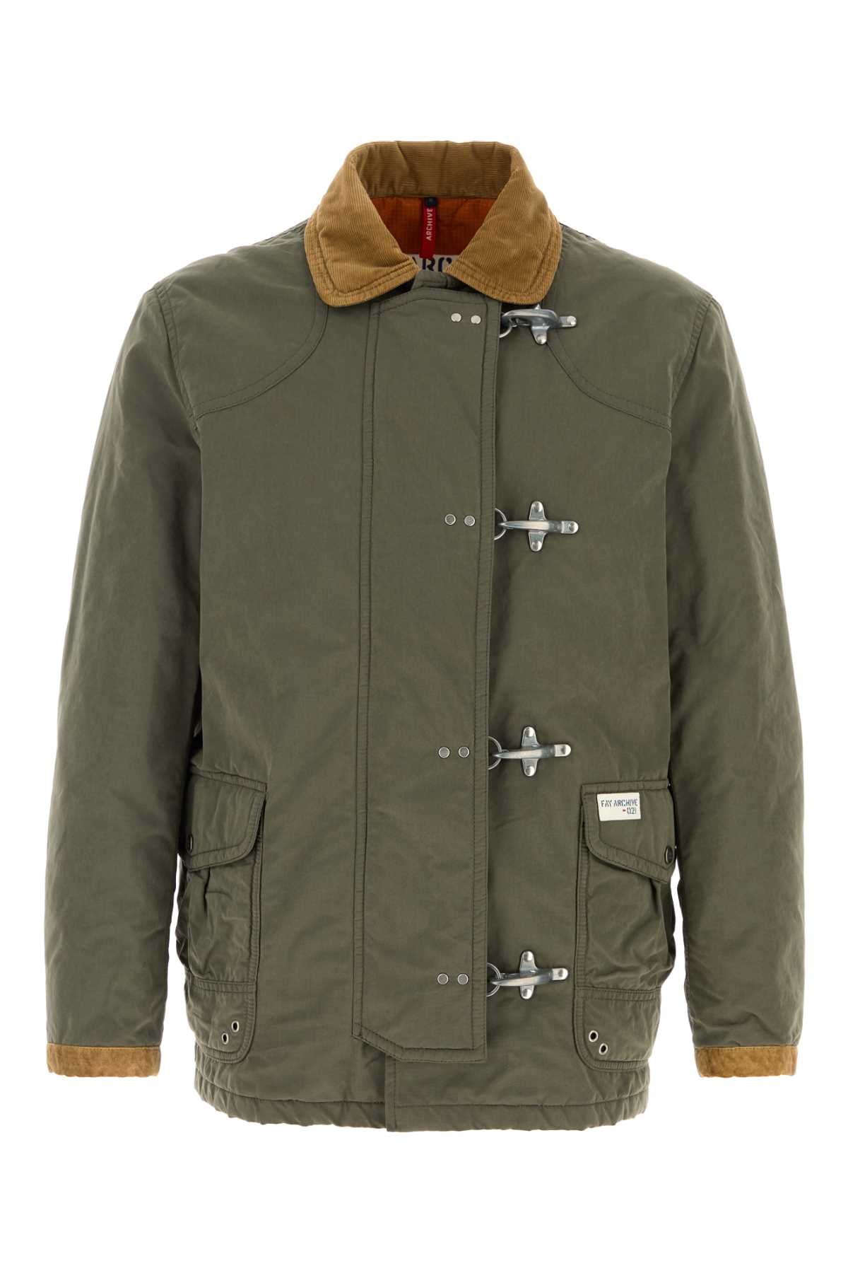 Fay Men Army Green Cotton Padded Jacket FAY