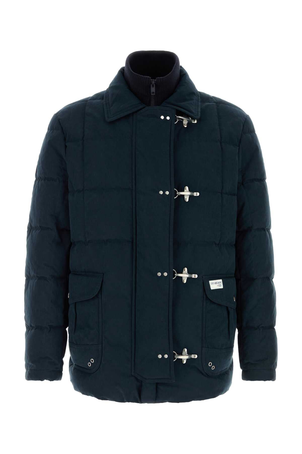 Fay Men Navy Blue Cotton Blend Down Jacket FAY